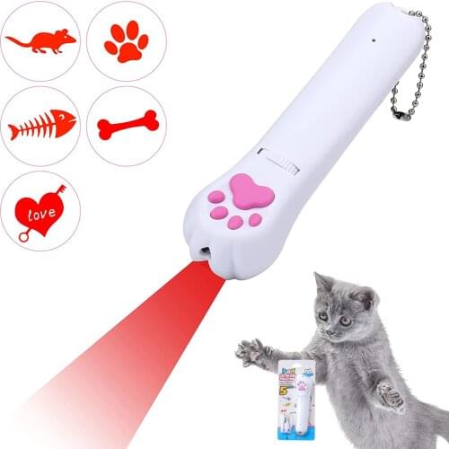 Cat Laser Pointer Toys Cute Indoor Training Supplies Toy Red LED Projection Pet Training Kids Interactive Gifts
