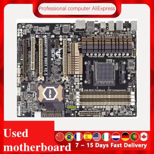 For ASUS SABERTOOTH 990FX R2.0 Motherboard Socket AM3+ For AMD 990FX Original Desktop Mainboard SATA III Used Mainboard