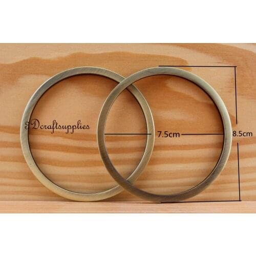 Metal O rings O-ring purse ring connector anti brass alloy 75 mm 3 inch 2pcs E7