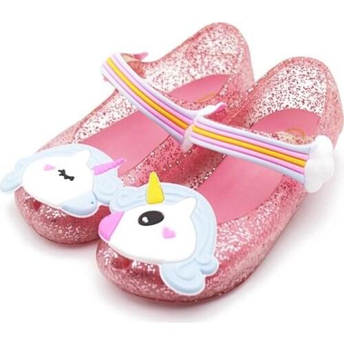 Cute Unicorn Jelly Sandals 2019 New Girls Shoes Jelly Shoes Dargon Sandals Girl Non-slip Kids Sandals Toddler