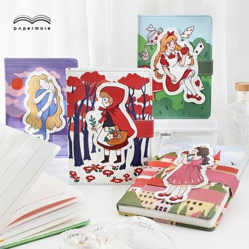 Cute Fairy Tale Pu Leather Notebook Journal 3d Title Page Notebook Planner Kawaii Student Stationery School Supplies Gift