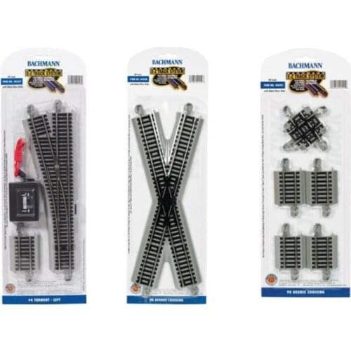 Model Toys of Different Models of Turnouts, Horizontal Rails, and Short Rails