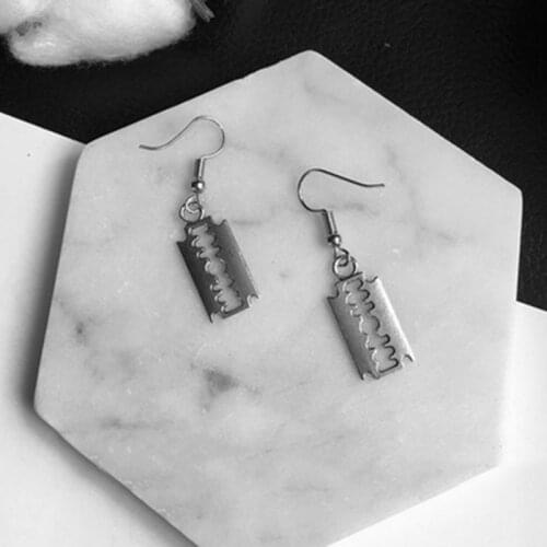 Fashionable Personality Punk Earrings Dark Line Wild Blade Shape Earrings Earrings