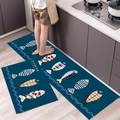Waterproof Oilproof Kitchen Mat Antislip Bath Mat Soft Bedroom Floor Mat Living Room Carpet Doormat Kitchen Rug