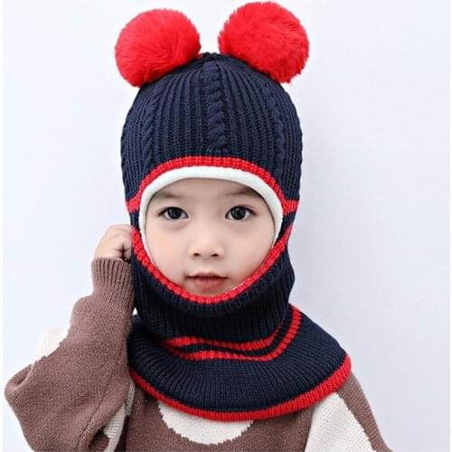 New Winter Baby Girl Boy Warm Cute Knitted Hat Scarf Beanies