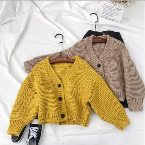 2020 new girls boys knitted sweater autumn winter fashion kids cardigan 1-6 years YC581