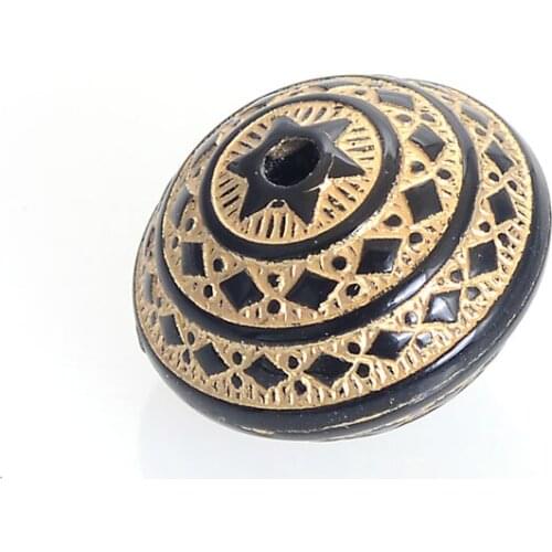 Wholesale 120 Pcs/Lot 16x22MM Fluted Corrugated Vintage Plating Acrylic Disc Antique Design Beads DIY Jewelry Making Accessories