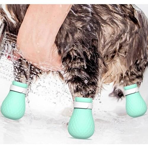 Pet Cat Paw Protector For Bath Soft Silicone Anti-Scratch Cat Shoes Boots Adjustable Shower Checking Cat Paw Cover 4pcs