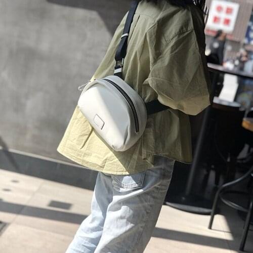 Head Layer Cowhide Semicircle Saddle Bags Leisure Women Handbag Classic Simple Bag Solid Color Personality Shoulder Bags