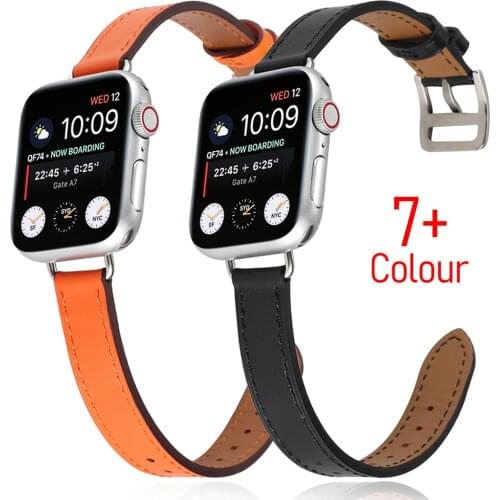 For Apple Watch 6 Se 40mm 44mm Strap Slim Leather Band for Iwatch Series 6 5 4 3 38mm 42mm Bands Women Girl Thin Correa Wrist