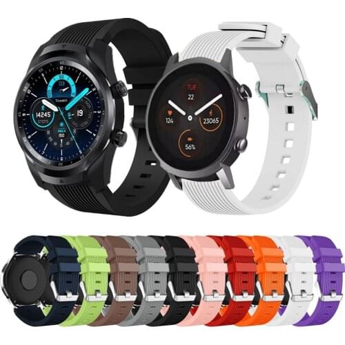 Silicone Wrist Strap For Ticwatch Pro 3 GTX S2 Smart Watch Bands Accessories For Ticwatch E3 E 2 GTH Replacement Bracelet Soft