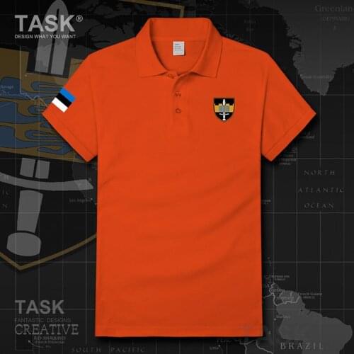 Army Estonia Estonian EST Eesti Short sleeve Polo shirt men casual fashion Solid Cotton High Quantity Solid Business Casual