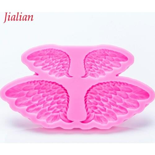 Jialian Goose feather Angel Wings Silicone Mold Fondant Cake Decorating Tools Sugarcraft Chocolate Candy Clay Moulds FT-0955