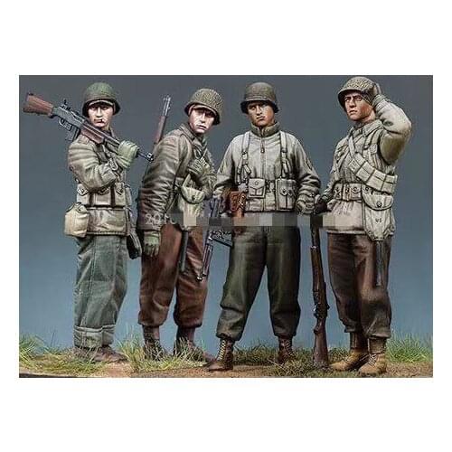 World War II American Resin Soldiers Battle of the Forest Four-person kit model 1:35