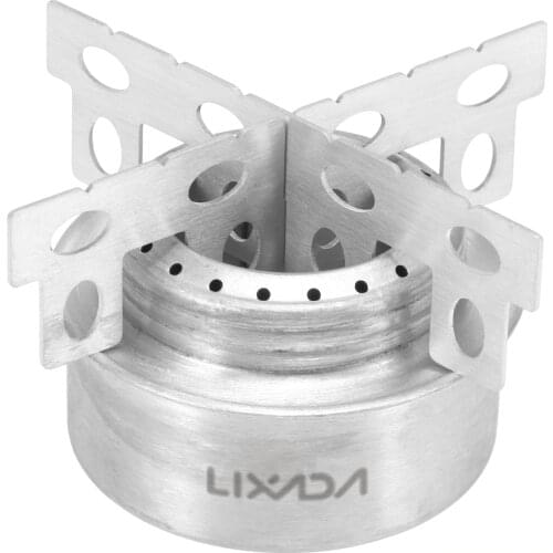 Lixada Camping Alcohol Burner Stove Outdoor Camping Titanium Mini Alcohol Stove with Cross Stand Stove Rack Support Stand