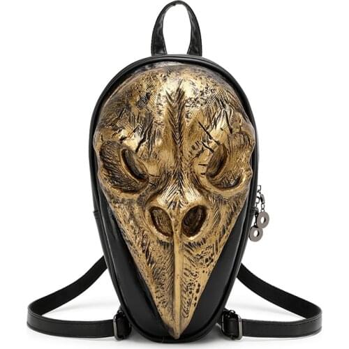Fashion 3D Embossed Bird Skull Backpack bags for Women unique Rock Bag whimsical Cool gifts Bag For Teenagers Halloween Bags