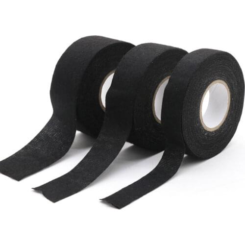 15M Width 9/15/25/40/50mm Heat-resistant Flame Retardant Tape Adhesive Cloth Tape For Car Cable Harness Wiring Loom Protection
