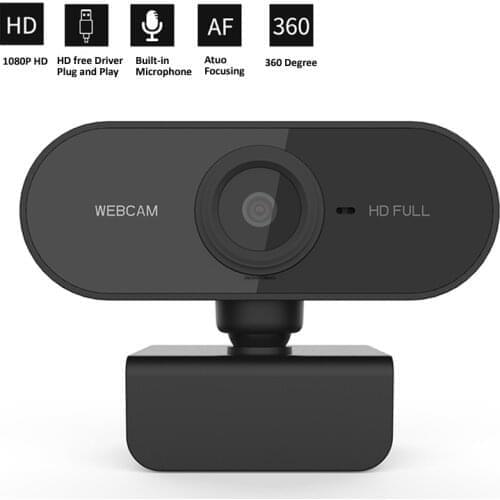 HD1080P Webcam PC Web Camera with Mic Rotatable PC Desktop Cameras for Live Broadcast Video Calling Conference Work WebCamera