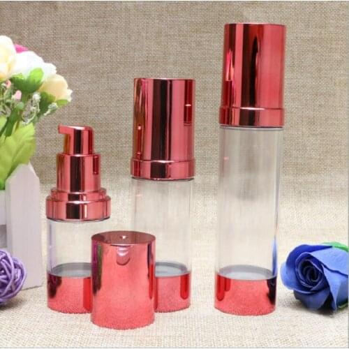 50ML wine red plastic airless pump bottle for lotion/emulsion/serum/liquid sunscreen whitening essence skin care packing