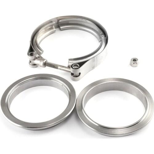 304 Stainless Steel V Band Clamp V-band Exhaust Flange 76mm Turbo Exhaust Vband V Clamps Kits Flange Clamp 2" 2.5" 3" 3.5" 4"