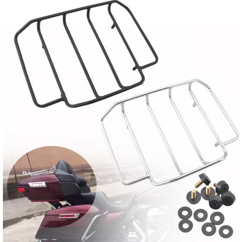Premium Tour-Pack Luggage Rack Motorcycle Chrome Tour Pak Carrier Top Luggage Rack Rail case for Harley Road King Glide Touring