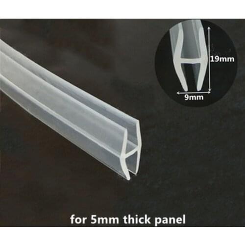 PVC Rubber H Strip Edge Shield Encloser Bound for 5mm Glass Door Metal Wood Panel Board Vehicle Seals Transparent