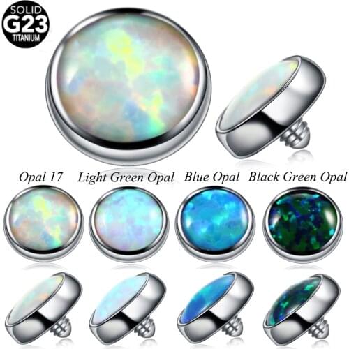 1Pc G23 Titanium 4mm Opal Dermal Anchor Top Microdermal Piercing Skin Diver Hide in Surface Dermal Piercings Sex Body Jewelry