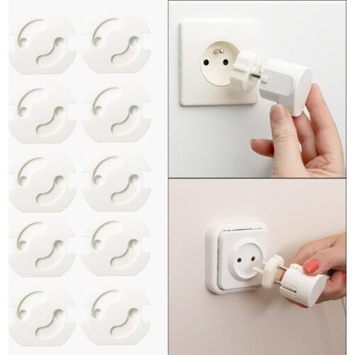 10Pcs/Lot 2 Holes EU Protection Anti Electric Shock Power Socket Electrical Outlet Baby Safety Guard Rotate Cover Sockets Caps
