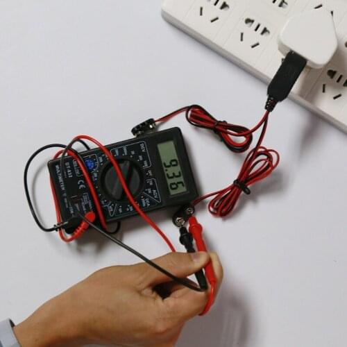 100cm 300cm 2in1 USB Mains Convert to Dual 6F22 9V Battery Eliminator Replace 2pcs 9V Battery USB Power Supply Cable E56B