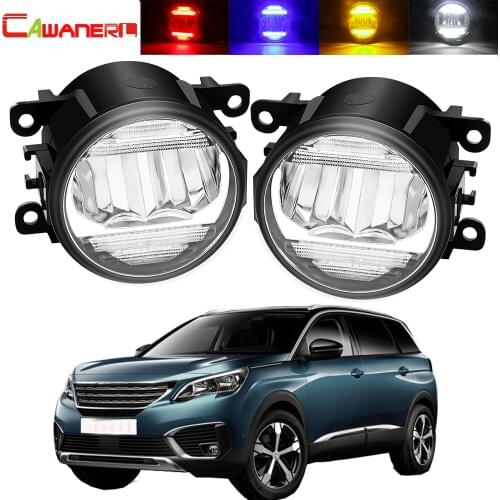 2in1 LED Fog Light Daytime Running Lamp 30W 8000LM Car Front Bumper Fog Light Assembly DRL 12V For Peugeot 5008 2009-2018