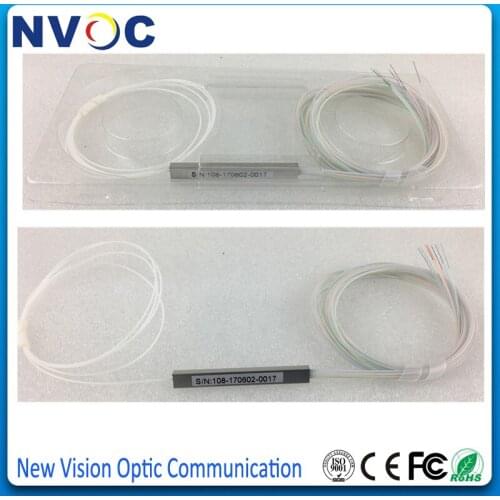 5Pcs/Lot,1x8 Mini Fiber Optic PLC Splitter,1x8 0.9mm SM Mini Steel Tube 8 Ports Fiber PLC Splitter without Connector