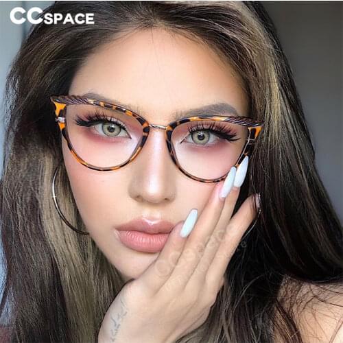 53191 Ladies Anti Blue Light Optical Glasses Frames Spring Leg Cat Eye Women Tr90 Fashion Computer Eyeglasses