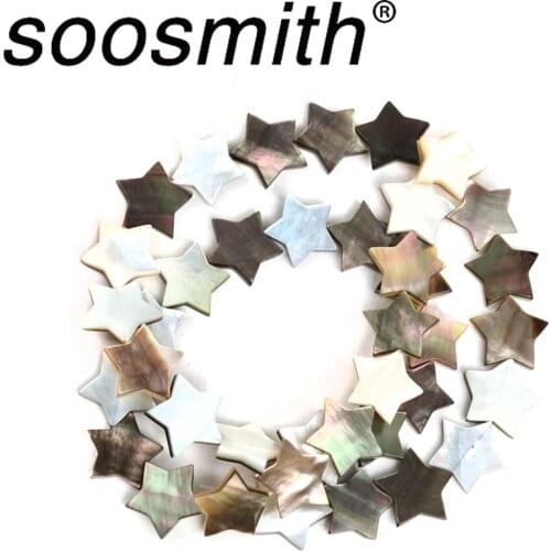 Star Shape 10/12/15mm Natural Black Shell Perles Beads For Jewelry Making Shell Beads Handmade Fashion Accessories Gift