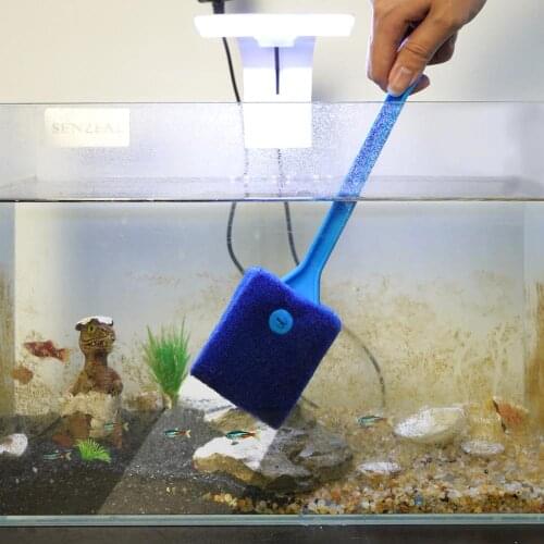 Senzeal Aquarium Double-Sided Sponge Brush High-Quality Materials Fish Tank Cleaning Sponge Brush