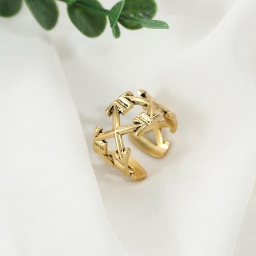 European and American retro jewelry with new letter creative English letter opening adjustable copper ring for female birthday