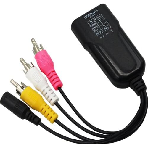 HDMI-compatible to 3RCA Composite AV/CVBS Video Audio Converter HDMI2AV Adapter Support NTSC/PAL for VCR PS4 Camera DVD