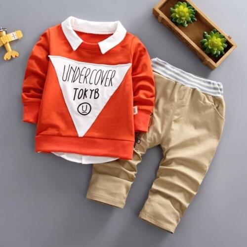 Boys Clothing Set New Spring Party Suit Baby Cartoon Sets Long Sleeve Letter Shirt+Pants Kids Boy Clothes Children Set 2pcs