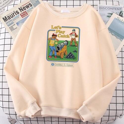 Hot Sale LetS Play Catch Boom Funny Comics Printing Male Hoodie Warm Brand Clothing Soft Casual Hoody Large Size Mens Hoodies