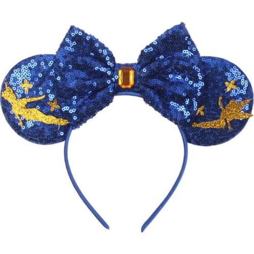 Disney Mickey Fashion Ear Headband Ladies Summer Sequined Bow Headband Girls Hair Accessories 2021 New Chic Party Headwear