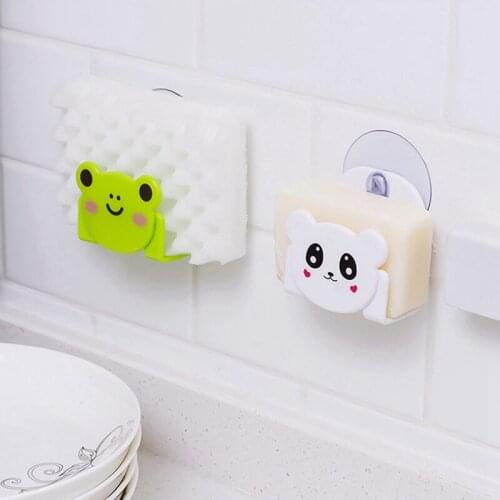 Cartoon Dish Cloth Sponge Holder With Suction Cup Kitchen Multifunctional Storage Organizer Rack Dinning Room Dropshipping