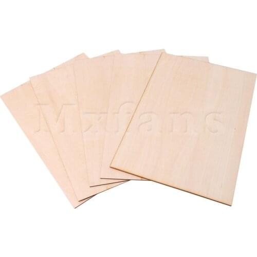 Mxfans 5PCS 0.2cm Thickness Ship House Airplane Basswood Light Wooden Blocks