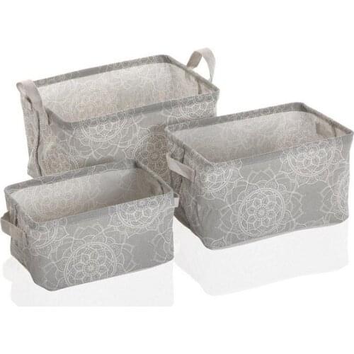 Basket set Mandala Textile Polyester (3 Pieces) (25 x 22 x 35 cm)