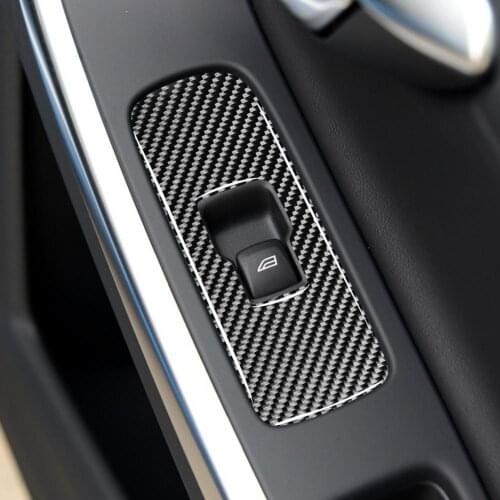 3Pcs Window Button Sticker Self-adhesive Protection Trim Auto Door Switch Cover for Volvo S60 V60 2010-2018