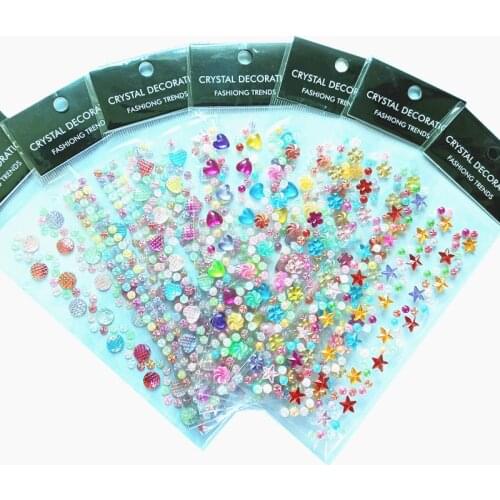 Wall stickers Mixed Acrylic crystal Self-adhesive Love flower five-pointed star decoration stickers living room decor