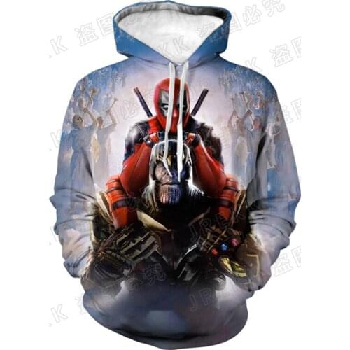 Marvel Comics deadpool Casual Children Hoodies 3D Printed New Fashion Mens Clothing Oversized Sweatshirts For Male
