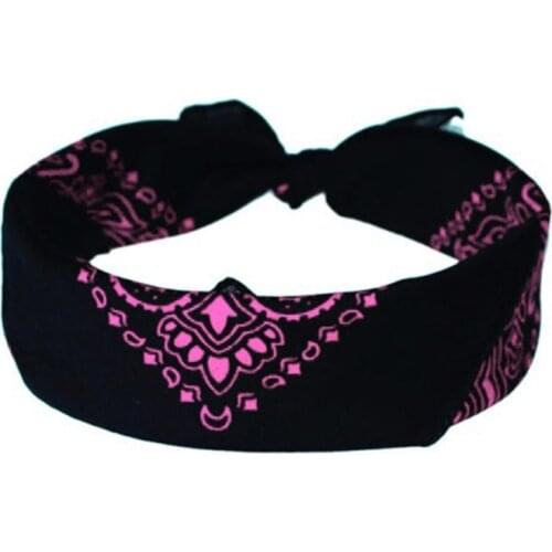 Unisex Cotton Square Bandanas Hip Hop Double Paisley Floral Print Headband Windproof Face Cover Cycling Sports Neck Tie Headwrap
