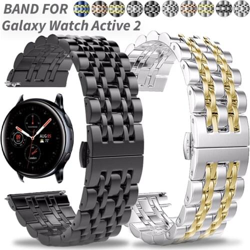 20/22mm Stainless Steel Wrist Band for Samsung Galaxy Metal Watch Active 2 44mm 40mm Strap for Galaxy Active Watchband Bracelet