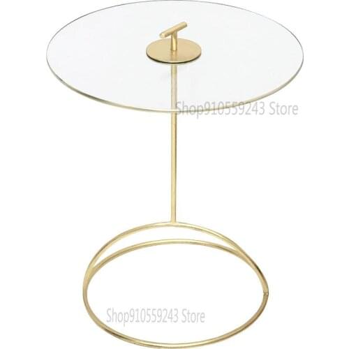 Nordic Corner Table Light Luxury Golden Round Table Table Simple Modern Small Coffee Table Side Table Small Table Movable Sofa S