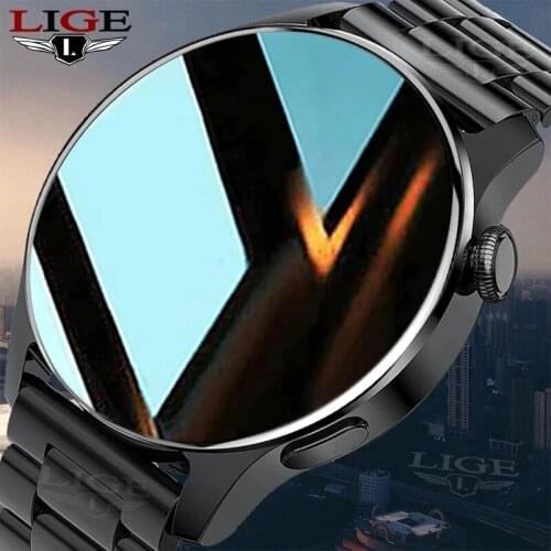 LIGE 2021 Smart Watch Men Bluetooth Call Full Touch Fitness Tracker Watches Waterproof Heart Rate Monitor Smartwatch for Women
