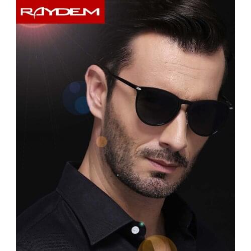 RAYDEM Unisex Retro Aluminum Magnesium Brand Sunglasses Polarized Lens Vintage Eyewear Accessories Sun Glasses Men/Women